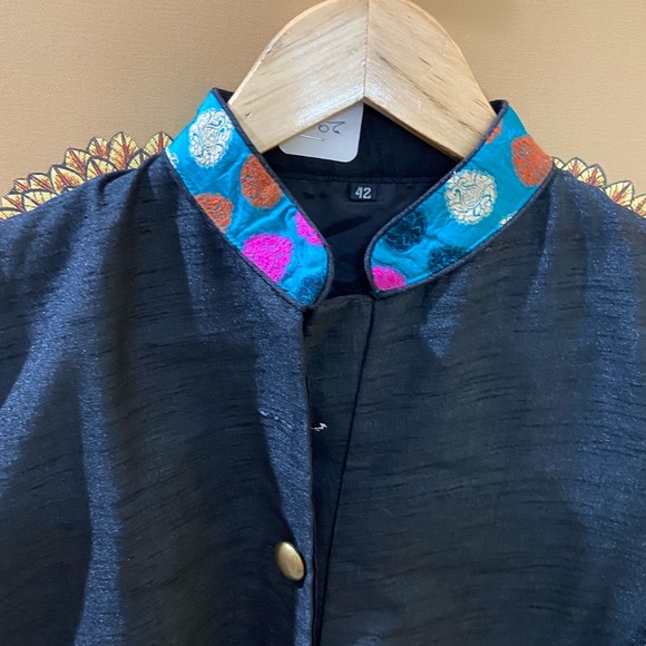 🛍️ Black Solid Straight Kurta. Size - 42 - Picture 7 of 15